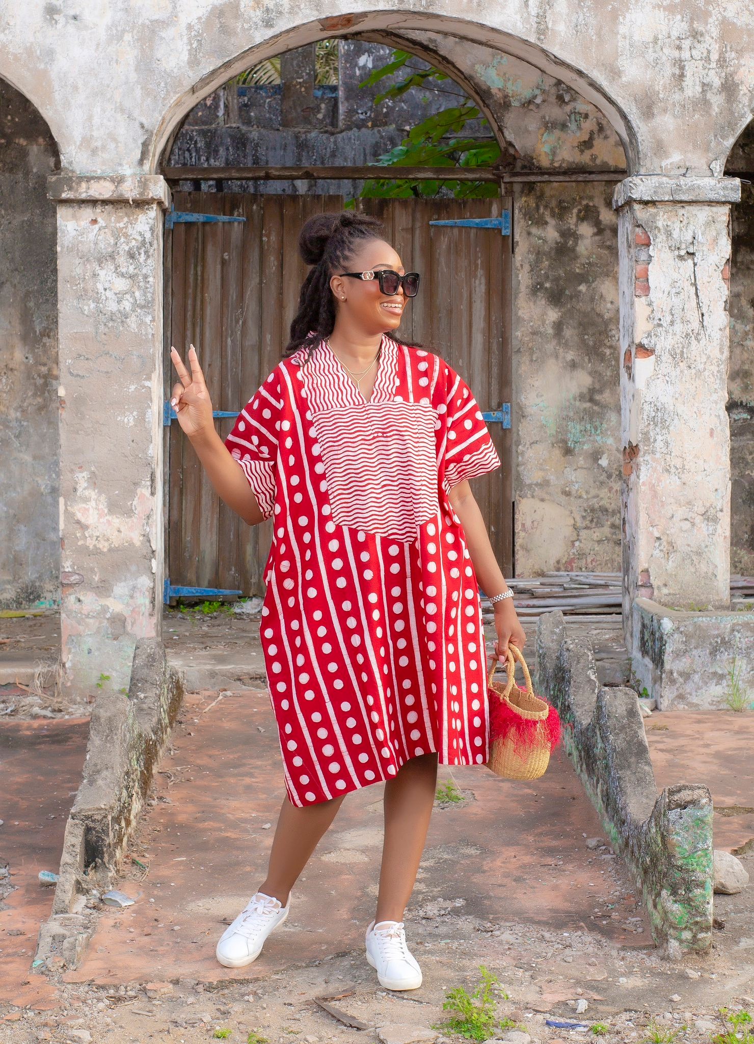 Robe courte en pagne traditionnelle