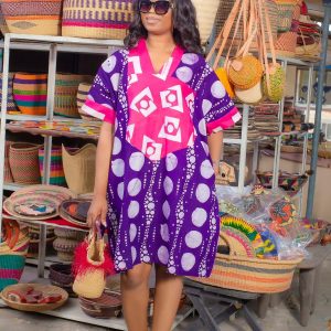 Robe courte en pagne traditionnelle